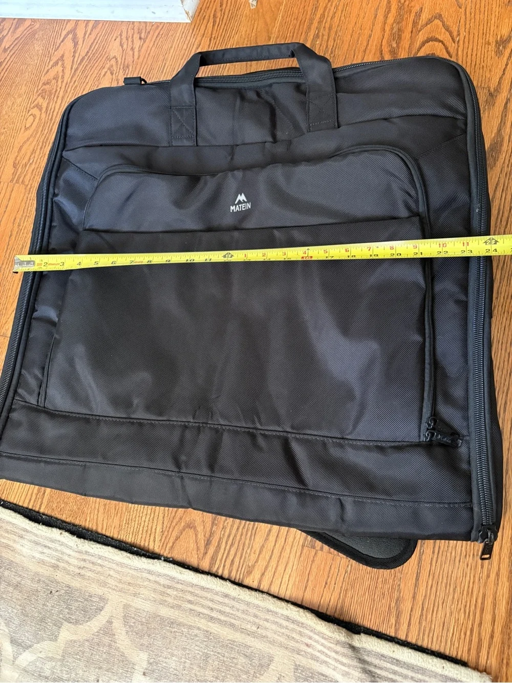 Matein Garment Bag Suit Travel Bag Black Shoulder Strap Foldable Carry On